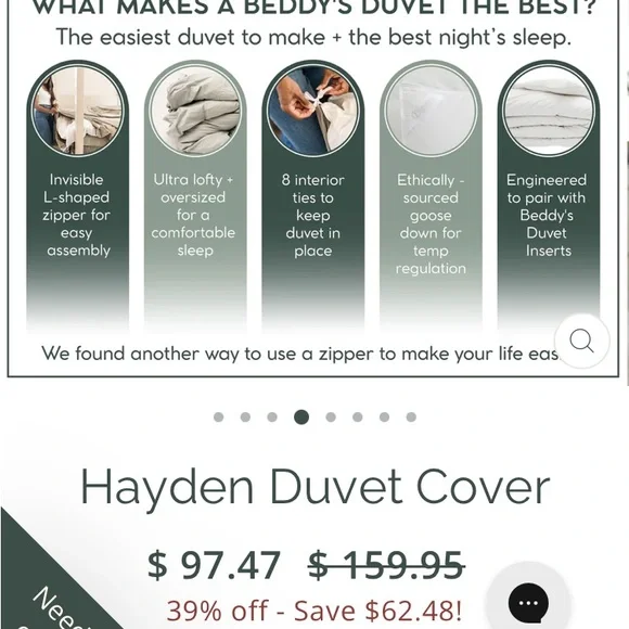 Beddys Hayden Full Size Duvet. Ivory & Hazelnut Striped. Woven Cotton. New. - Picture 9 of 12